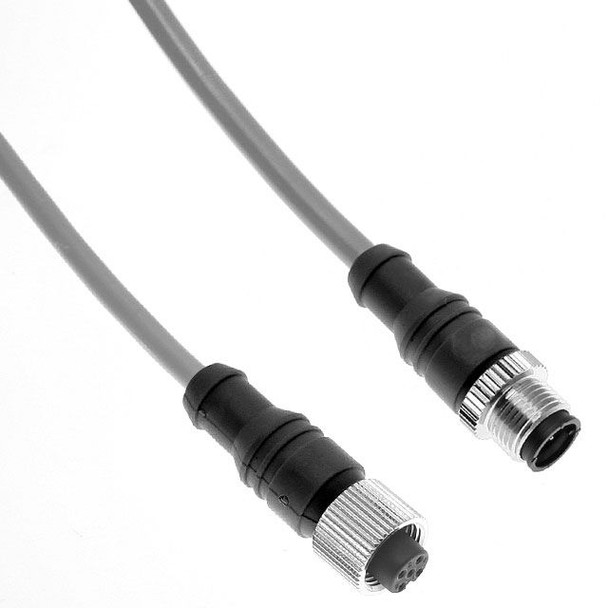 Mencom MEC-5MFP-2M MEC, Cordset, 5 Pole, Male Straight / Female Straight, 2 Meters, 4A, Gray, PVC, Nickel Plated Brass | American Cable Assemblies