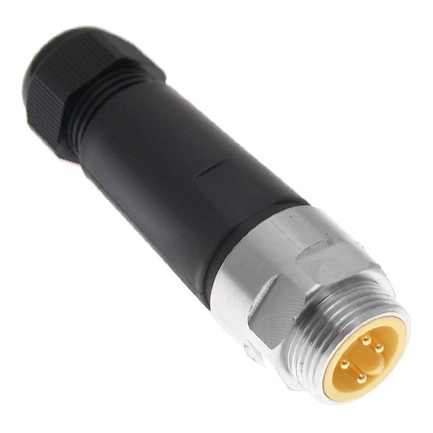 Mencom FFIN-4MPM-FW-SS Foundation Fieldbus, Field Wireable, 4 Pole, 7/8UN2 Male Straight, 15A | American Cable Assemblies
