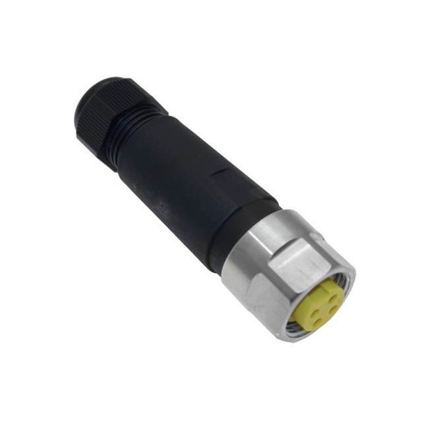 Mencom FFIN-4FP-FW-SS Foundation Fieldbus, Field Wireable, 4 Pole, 7/8UN2 Female Straight, 15A | American Cable Assemblies