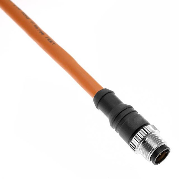 Mencom FFDC-4MPX-1M-SS Foundation Fieldbus, Cordset, Shielded Cable, Not shielded to coupling nut, 4 Pole, M12 Male Straight, 1M, 18awg, 4A, Orange, PVC | American Cable Assemblies