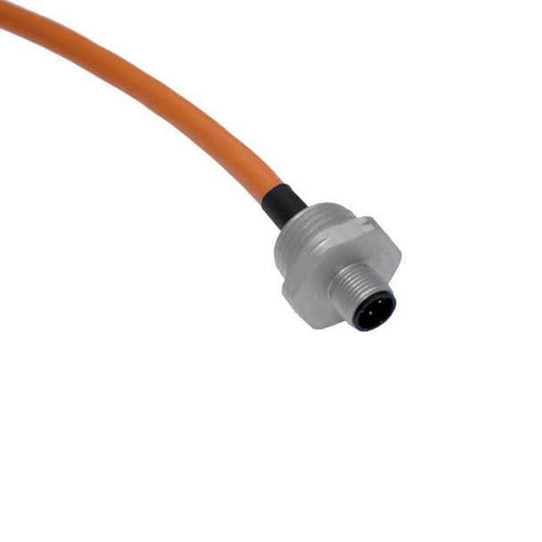 Mencom FFDC-4MR-2-1M-SS Foundation Fieldbus, Receptacle, 4 Pole, M12, Male Straight, 1M, 18awg, 4A, .5-NPT, Front Mount, Stainless Steel | American Cable Assemblies