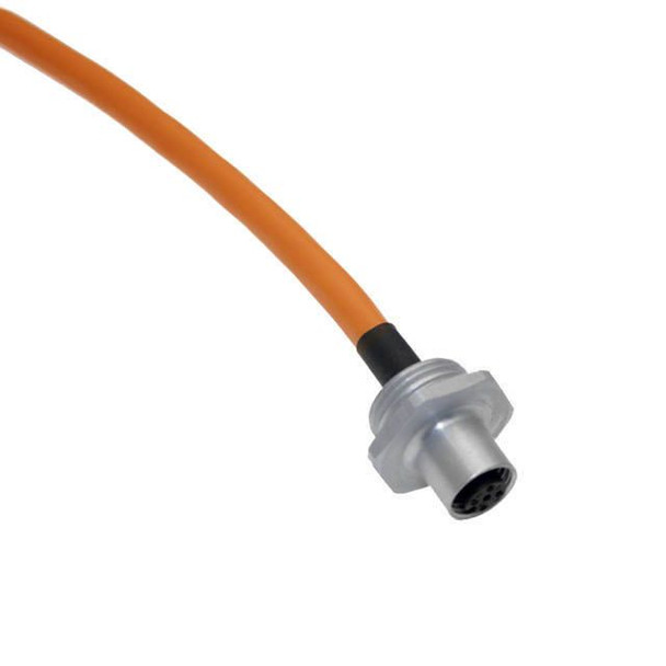 Mencom PBDC-4FR-M20-0.3M-SS Profibus PA, Receptacle, 4 Pole, M12 Female Straight, 0.3 Meters, 18awg, 4A, M20, Front Mount, Aluminum Clear Anodized | American Cable Assemblies