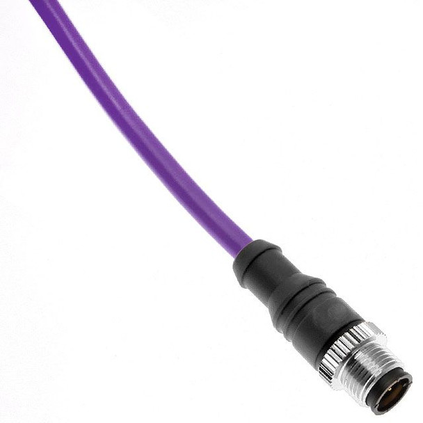 Mencom PBEC-3MP-10M Profibus DP, Cordset, Shielded Cable, Not shielded to coupling nut,3 Pole, Male Straight, 10 Meters, 22awg, 4A, Violet, PVC, Nickel Plated Brass | American Cable Assemblies