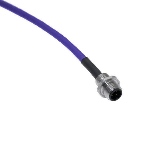 Mencom PBEC-3MR-4 Profibus DP, Receptacle, 3 Pole, Male Straight, 1 Foot, 22awg, 4A, .25-NPT, Front Mount, Aluminum Clear Anodized | American Cable Assemblies