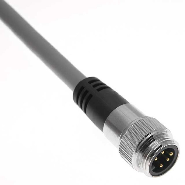 Mencom MINDD-5MP-1M DeviceNet Drop, 7/8UN2, Cordset, Shielded Cable, Not shielded to coupling nut, 5 Pole, Male Straight, 1M, 4A, Gray, PVC | American Cable Assemblies