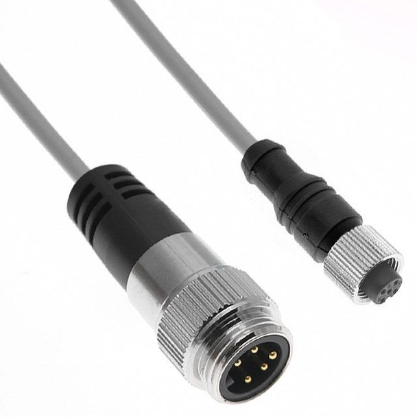 Mencom MINDCDD-5MFP-2M DeviceNet Drop, Cordset, Shielded Cable, Not shielded to coupling nut, 5 Pole, MIN Male Straight / MDC Female Straight, 2M, 4A, Gray, PVC | American Cable Assemblies