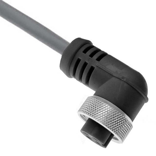 Mencom MINDD-5FP-10M-R DeviceNet Drop, 7/8UN2, Cordset, Shielded Cable, Not shielded to coupling nut, 5 Pole, Female Right Angle, 10M, 4A, Gray, PVC | American Cable Assemblies