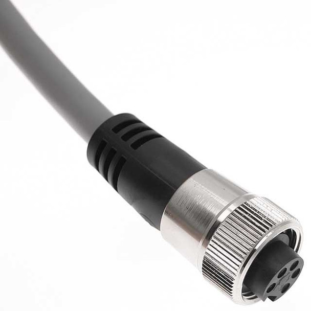 Mencom MINDD-5FP-5M DeviceNet Drop, 7/8UN2, Cordset, Shielded Cable, Not shielded to coupling nut, 5 Pole, Female Straight, 5M, 4A, Gray, PVC | American Cable Assemblies
