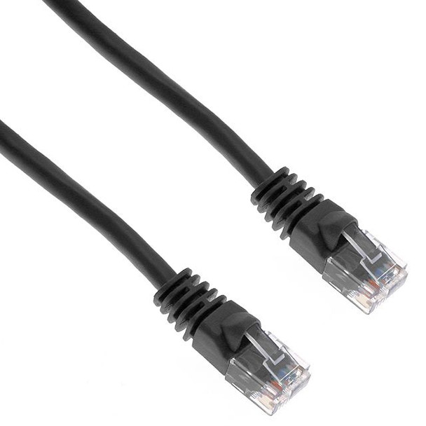 Mencom RJ45-IC-50-BK Panel Interface Connector Accessory & Ethernet, Over-molded RJ45 cable, 50', Black, PVC | American Cable Assemblies