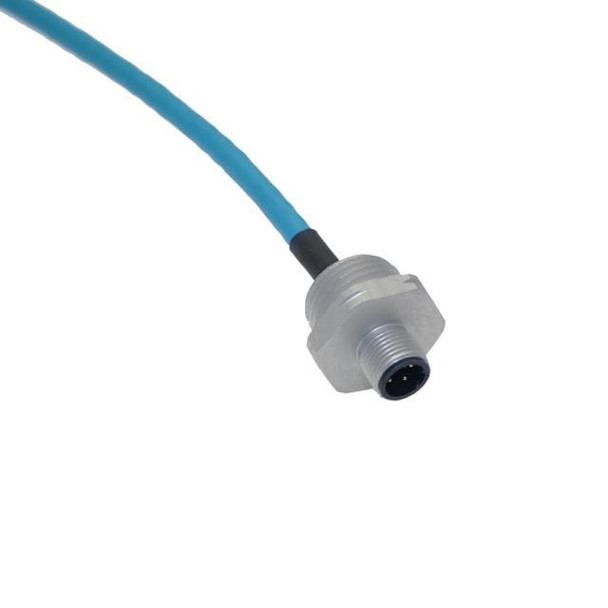 Mencom MDE45-4MR-2-1M Ethernet, Receptacle, 4 Pole, M12 D-Coded Male Straight, 1M, 24awg, 4A, .5-NPT, Front Mount, Aluminum | American Cable Assemblies