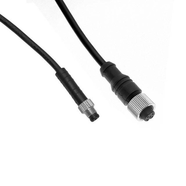 Mencom NANTDC-4MFP-10M NAN, Cordset, 4 Pole, M8 Male Straight / M12 Female Straight, 10 Meters, 3A, Black, PVC, Nickel Plated Brass | American Cable Assemblies