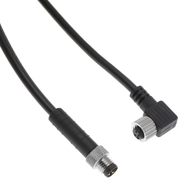 Mencom NAN-T-3MFRP-3M NAN, Cordset, 3 Pole, Male Straight / Female Right, 3 Meters, 3A, Black, PVC, Nickel Plated Brass | American Cable Assemblies