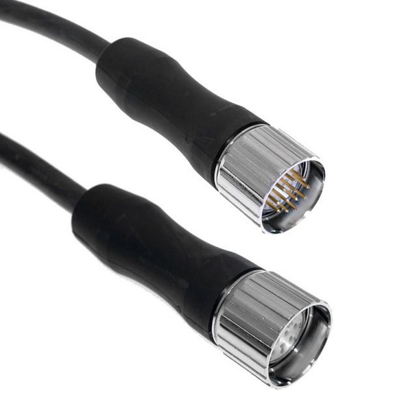 Mencom MCVW-12MFPX-5M MCV, M23, Cordset, 12 Pole, Male Straight / Female Straight, 5M, 6A, TPE, Black | American Cable Assemblies