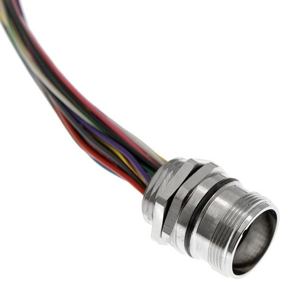 Mencom MCV-19FR-1M-M20L MCV, M23, Receptacle, 19 Pole, Female Straight, Discrete, 1M, 10/1A or 9/2A, M20-Long, Front Mount, Nickel Plated Brass | American Cable Assemblies