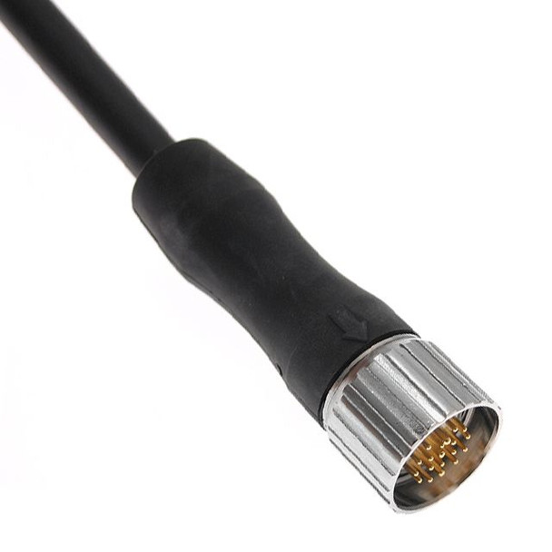 Mencom MCV-19MPX-10M-C010 MCV, M23, Cordset, 19 Pole, Male Straight, 10M, 18awg, 10/1A or 9/2A, PVC, PLTC-ER, Black | American Cable Assemblies