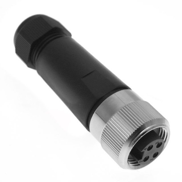 Mencom MINC-4FP-FW MIN Size I, 4 Pole, Female Straight, Field Wireable, Nickel Plated Brass, 5-13mm, European | American Cable Assemblies