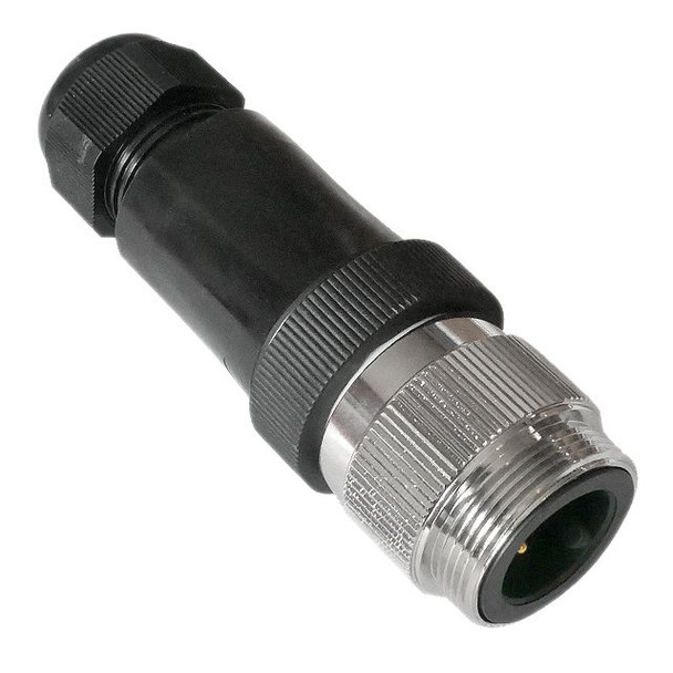 Mencom PMIN-3MP-FW MIN Power Distribution Series, 3 Pole, Male Straight, Field Wireable, Nickel Plated Brass, 12-18mm | American Cable Assemblies