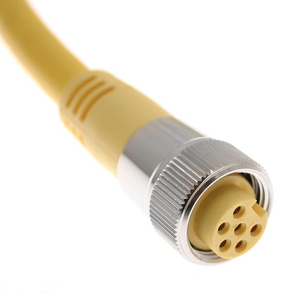 Mencom MIN-6FP-6 MIN Size I, Cordset, 6 Pole, Female Straight, 6 Ft, 8A, Yellow, PVC | American Cable Assemblies