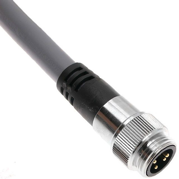 Mencom MINH-4MP-4M MIN Power Size I, Cordset, 4 Pole, Male Straight, 4m, 15A, Gray, PVC | American Cable Assemblies