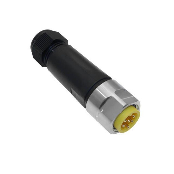 Mencom MIN-5MP-FW-SS MIN Size I, 5 Pole, Male Straight, Field Wireable, Stainless Steel, 8-17mm | American Cable Assemblies
