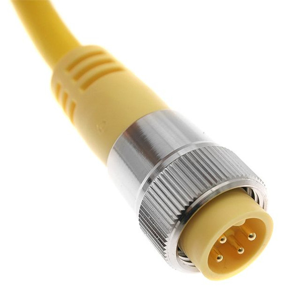 Mencom MIN-4MP-30 MIN Size I, Cordset, 4 Pole, Male Straight, 30 Ft, 10A, Yellow, PVC | American Cable Assemblies