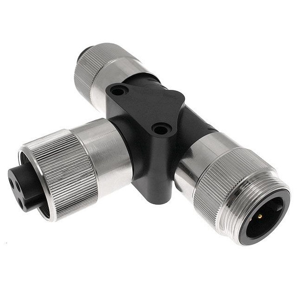 Mencom PMIN-30MFF-T MIN Power Distribution Series , Male to Female "T" with Female drop, 3 Pole, 42A | American Cable Assemblies