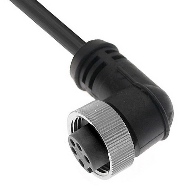 Mencom MIN-4FP-6-R-B MIN Size I, Cordset, 4 Pole, Female Right Angle, 6 Ft, 10A, Black, PVC | American Cable Assemblies