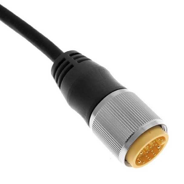 Mencom MINF-19MP-6M MIN Size III, Cordset, 19 Pole, Male Straight, 6M, 18 & 22awg, 6A/1A or 4A/2A, Black, HFTPE | American Cable Assemblies