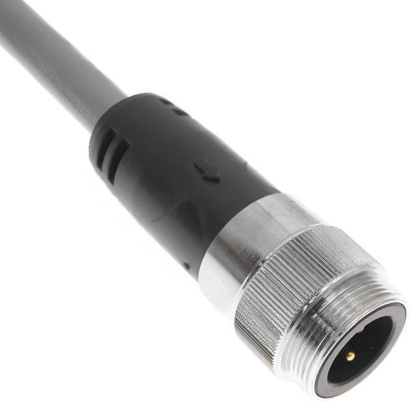 Mencom PMIN-40MP-2M MIN Power Distribution Series, Cordset, 4 Pole, Male Straight, 2M, 10awg, 40A, Gray, PVC | American Cable Assemblies