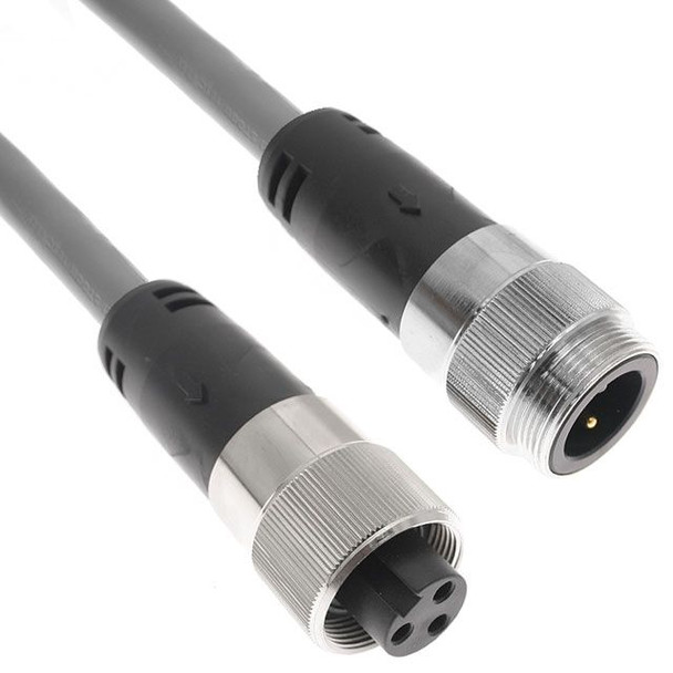 Mencom PMIN-40MFP-1M MIN Power Distribution Series, Cordset, 4 Pole, Male Straight-Female Straight, 1M, 10awg, 40A, Gray, PVC | American Cable Assemblies