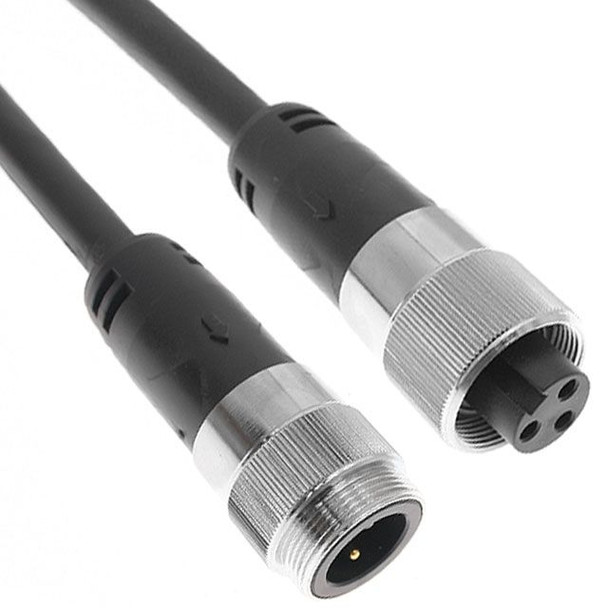 Mencom PMINW-32MFP-1M-C011 MIN Power Distribution Series, Cordset, 3 Pole, Male Straight-Female Straight, 1M, 12awg, 35A, Black, TPE, TC-ER, FT4 | American Cable Assemblies