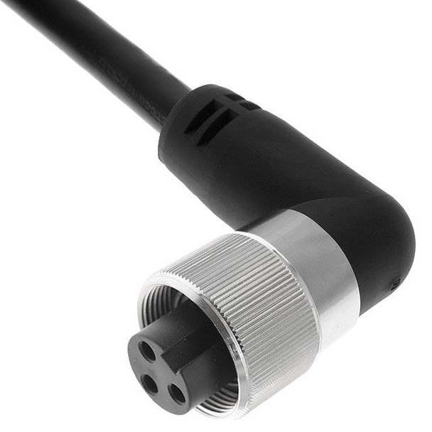 Mencom PMINW-40FP-1M-R-C011 MIN Power Distribution Series, Cordset, 4 Pole, Female Right Angle, 1M, 10awg, 40A, Black, TPE, TC-ER, FT4 | American Cable Assemblies