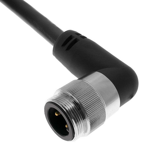 Mencom PMINW-44MP-5M-R-C011 MIN Power Distribution Series, Cordset, 4 Pole, Male Right Angle, 5M, 14Awg, 24A, Black, TPE, TC-ER, FT4 | American Cable Assemblies