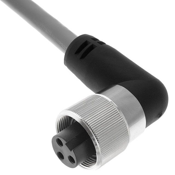 Mencom PMIN-34FP-2M-R MIN Power Distribution Series, Cordset, 3 Pole, Female Right Angle, 2M, 14awg, 30A, Gray, PVC | American Cable Assemblies