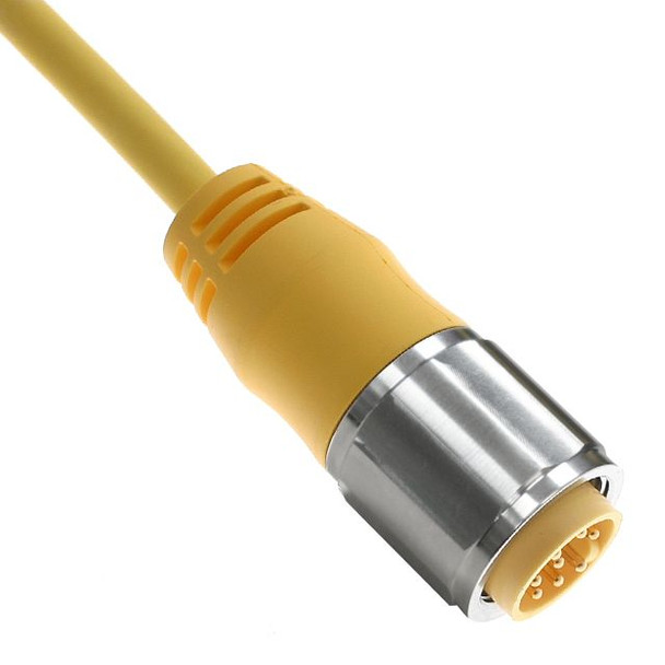 Mencom MINP-6MPX2-30-SS MIN Size II, Cordset, 6 Pole, Male Straight, 30 Ft, 5.5A, Yellow, PUR, Stainless Steel | American Cable Assemblies
