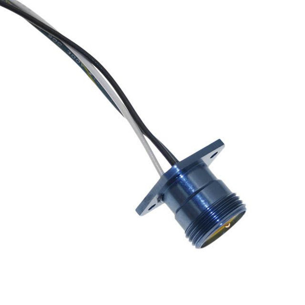Mencom MIN-2MR-1-PM MIN Size I, Receptacle, 2 Pole, Male Straight, 1 Ft, 16awg, 13A, N, Panel Mount, Aluminum Clear Anodized | American Cable Assemblies