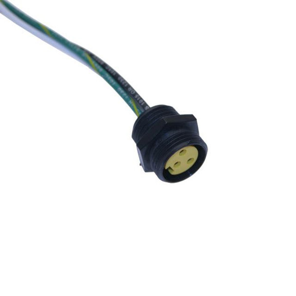 Mencom MIN-3FR-6-18-N MIN Size I, Receptacle, 3 Pole, Female Straight, 6 Ft, 18awg, 10A, .5-NPT, Front Mount, Nylon | American Cable Assemblies