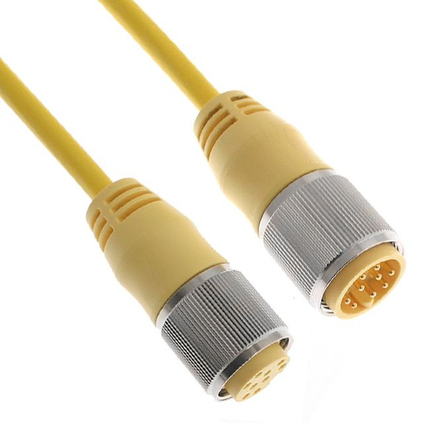 Mencom MIN-9MFPX-50 MIN Size III, Cordset, 9 Pole, Male Straight / Female Straight, 50 Ft, 4A, Yellow, PVC | American Cable Assemblies