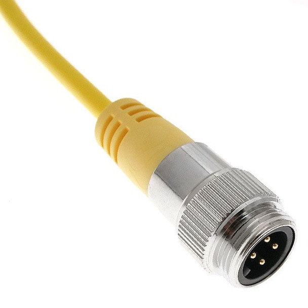 Mencom MINC-4MPX-1M MIN Size I, Cordset, 4 Pole, Male Straight, 1M, 8A, Yellow, PVC, European | American Cable Assemblies