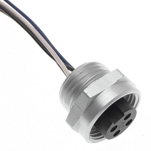 Mencom MIN-6FR-3-SS MIN Size I, Receptacle, 6 Pole, Female Straight, 3 Ft, 16awg, 8A, .5-NPT, Front Mount, Stainless Steel | American Cable Assemblies