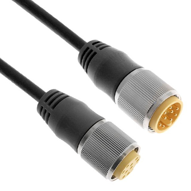 Mencom MIN-9MFP-12-C011 MIN Size III, Cordset, 9 Pole, Male Straight / Female Straight, 12 Ft, 7A, Black, TC-ER | American Cable Assemblies