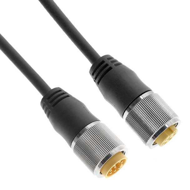 Mencom MIN-7MFP-12-C011 MIN Size II, Cordset, 7 Pole, Male Straight / Female Straight, 12 Ft, 8A, Black, TC-ER | American Cable Assemblies