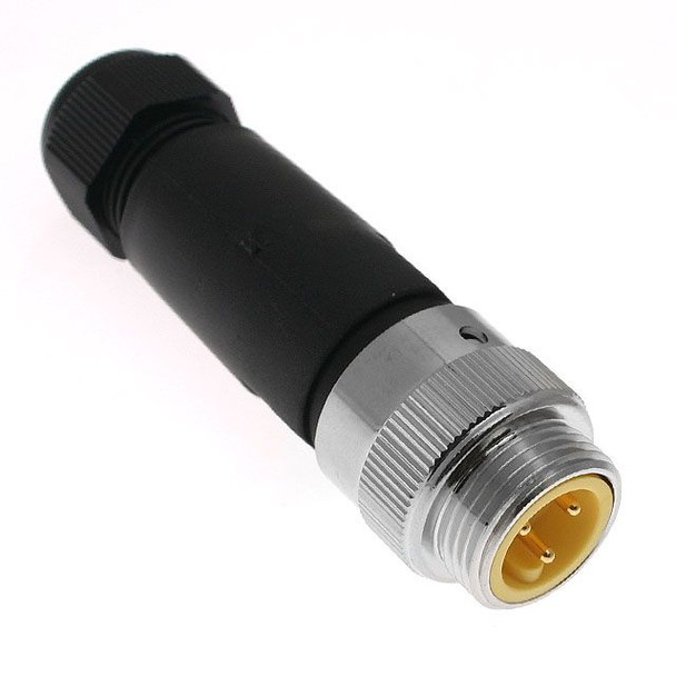 Mencom H2MIN-3MPM-FW Hazardous Location Series, MIN Size I, 3 Pole, Male Straight with Male Threads, Field Wireable, Nickel Plated Brass, 5-13mm | American Cable Assemblies