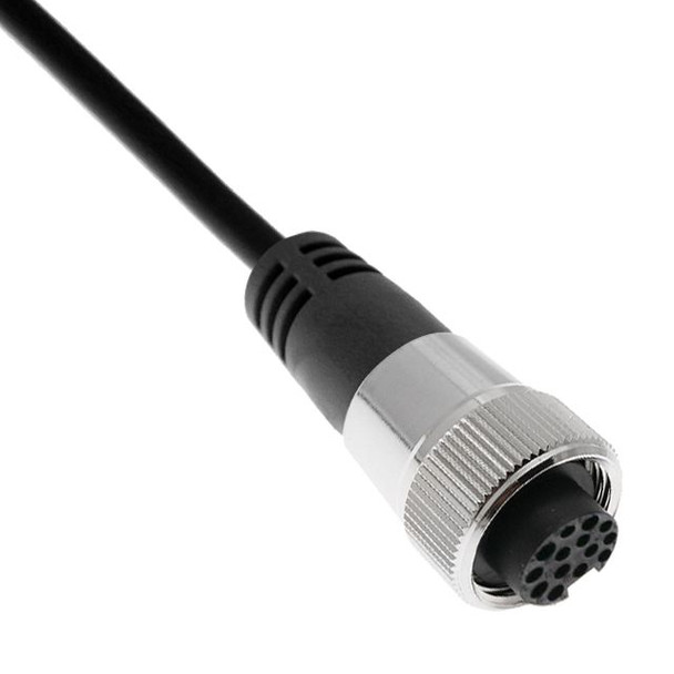 Mencom MINM-14FP-2M MIN Size I, Cordset, Shielded Cable, Not shielded to coupling nut, 14 Pole, Female Straight, 2M, 6A/1A, Black, PVC | American Cable Assemblies