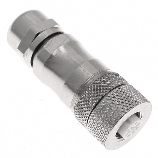 Mencom MDCM-4FP-FW MDC, Shielded Field Wireable, 4 Pole, Female Straight, 3-9mm, Nickel Plated Brass | American Cable Assemblies