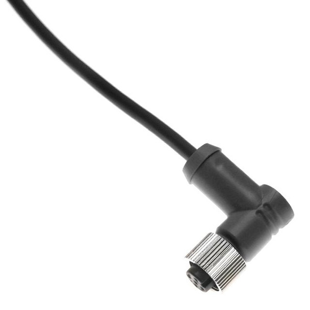 Mencom MDCM-12FP-1M-R-B MDC, Cordset, Shielded Cable, Not shielded to coupling nut, 12 Pole, Female Right Angle, 1M, 2A, Black, PVC, Nickel Plated Brass | American Cable Assemblies