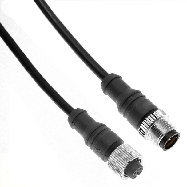 Mencom MDCWF-4MFP-1M MDC, Hi-Flex, Cordset, 4 Pole, Male Straight / Female Straight, 1M, 4A, Black, TPE, Nickel Plated Brass | American Cable Assemblies