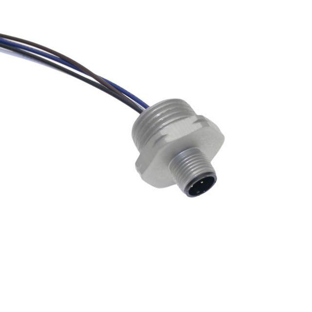 Mencom MDC-5MR-2-0.5M-18 MDC, Receptacle, 5 Pole, Male Straight, 0.5M, 18awg, 4A, .5-NPT, Front Mount, Aluminum Clear Anodized | American Cable Assemblies