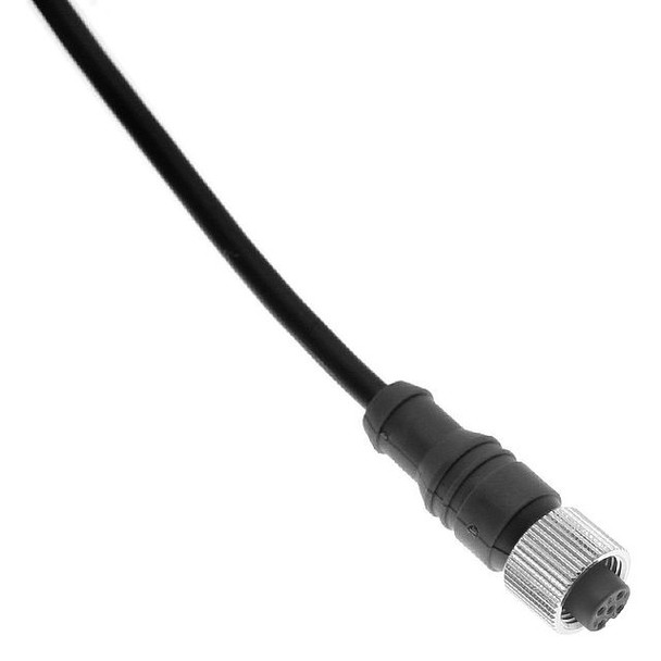 Mencom MDCM-12FP-2M-B MDC, Cordset, Shielded Cable, Not shielded to coupling nut, 12 Pole, Female Straight, 2M, 2A, Black, PVC, Nickel Plated Brass | American Cable Assemblies