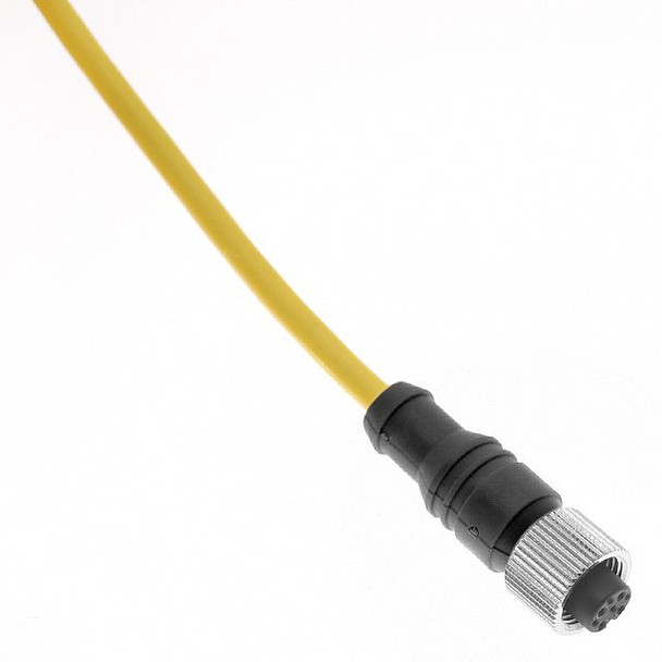 Mencom MDCP-8FSP-1M MDC, Cordset, Shielded Cable, Shielded to the Coupling Nut, 8 Pole, Female Straight, 1M, 2A, Yellow, PUR, Nickel Plated Brass | American Cable Assemblies